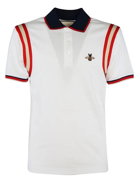 gucci white polo tiger|gucci bee embroidered polo shirt.